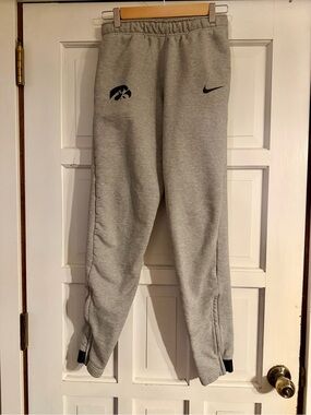 Nike Gray  Joggers with Black Swoosh and Hawkeye Logo